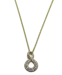 Collar ocho oro amarillo y circonitas
