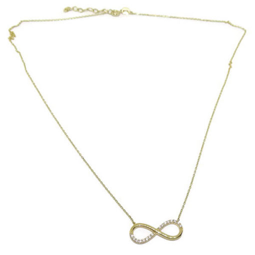Collar infinito oro amarillo y circonitas - Imagen 3
