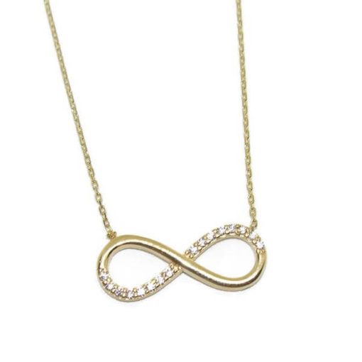 Collar infinito oro amarillo y circonitas - Imagen 4