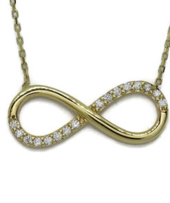 Collar infinito oro amarillo y circonitas