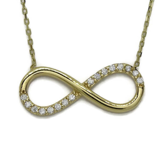 Collar infinito oro amarillo y circonitas