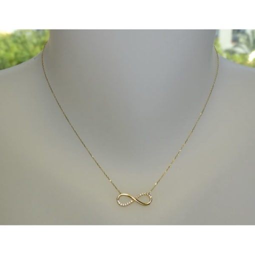 Collar infinito oro amarillo y circonitas - Imagen 2