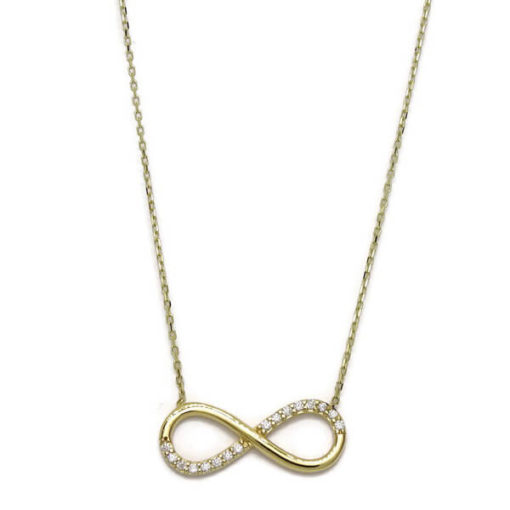 Collar infinito oro amarillo y circonitas - Imagen 6