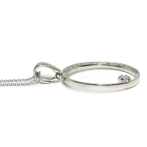 Collar oro blanco con circonitas luna llena - Imagen 6