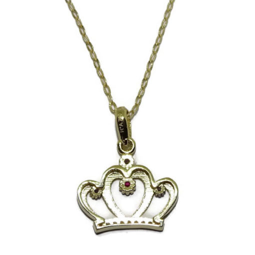 Collar corona y circonitas con oro amarillo - Imagen 6