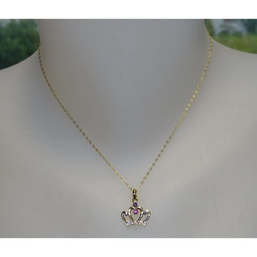 Collar corona y circonitas con oro amarillo - Imagen 2