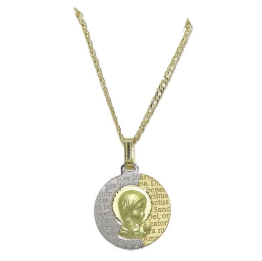Medalla grande Virgen niña bicolor