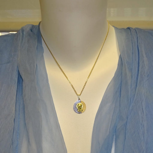 Medalla grande Virgen niña bicolor - Imagen 2