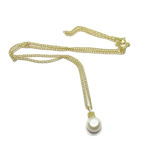 Collar perla y circonita oro - Imagen 6