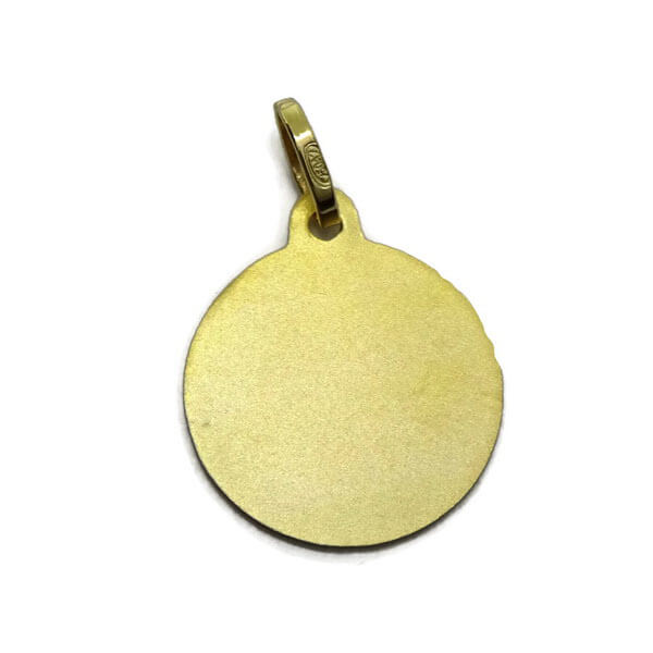 Medalla Ángel de la Guarda “Yo te cuidaré” de oro amarillo de 18k — 13 mm - Imagen 4