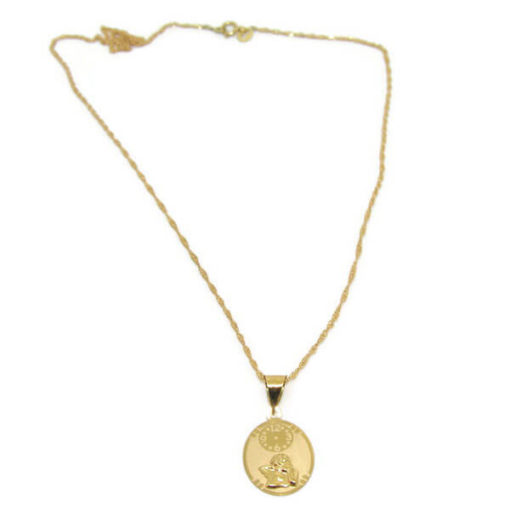 medalla ovalada reloj y angelito para bebe - Imagen 2
