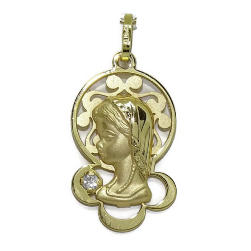 Silueta Virgen niña circonita
