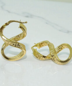 Aros ocho greca 4x29.00- 2.50gr de oro de 18k - Imagen 4