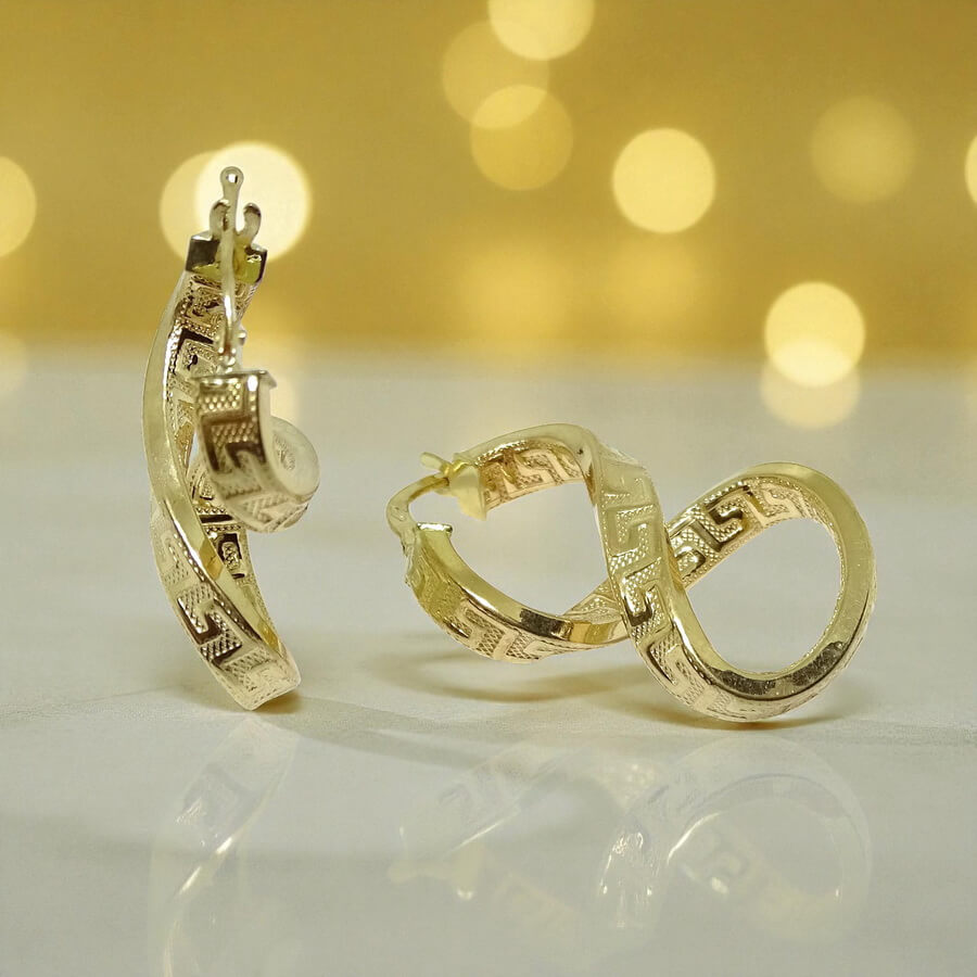 Aros ocho greca 4x29.00- 2.50gr de oro de 18k - Imagen 7