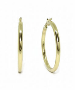 Pendientes aro oro 18k mujer 35 mm, aros oro amarillo 750, pendientes mujer oro auténtico, aros redondos 3 mm, joya regalo mujer - Imagen 8
