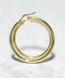 Pendientes aro oro 18k mujer 35 mm, aros oro amarillo 750, pendientes mujer oro auténtico, aros redondos 3 mm, joya regalo mujer - Imagen 5
