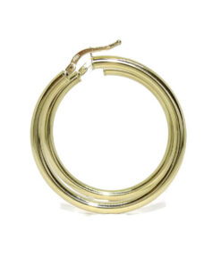Pendientes aro oro 18k mujer 35 mm, aros oro amarillo 750, pendientes mujer oro auténtico, aros redondos 3 mm, joya regalo mujer - Imagen 10