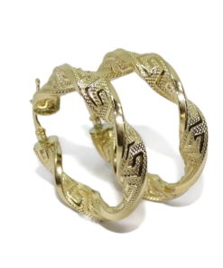 Aros grandes mujer greca 6x37.00- 5.50gr de oro de 18k