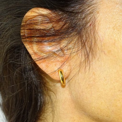 Pendientes medio aro oro - Imagen 2