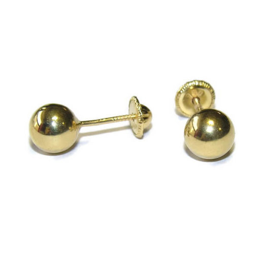 Pendientes bola oro pequeña - Imagen 2