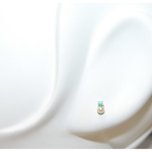 pendientes para bebe en oro y perla - Imagen 2