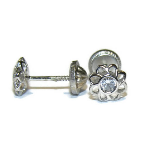 pendientes para bebe flor oro - Imagen 2