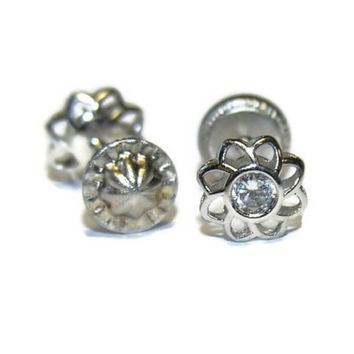 pendientes para bebe flor oro - Imagen 3