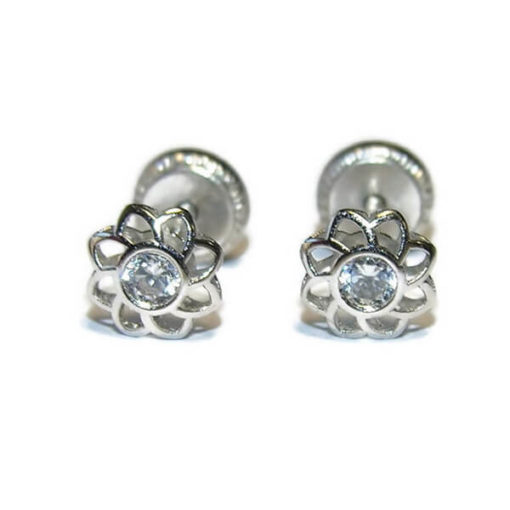 pendientes para bebe flor oro - Imagen 4