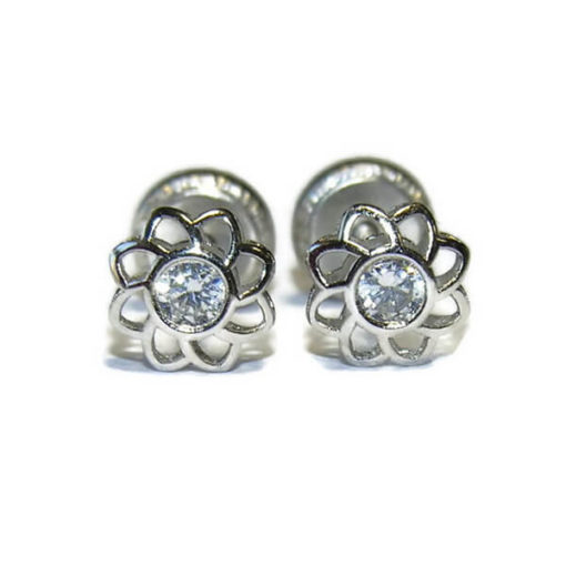 pendientes para bebe flor oro