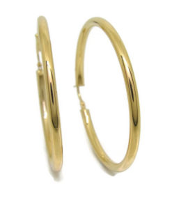 Aros oro lisos grandes 3x40-4.30gr de oro de 18k