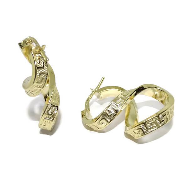 Aros ocho greca 4x29.00- 2.50gr de oro de 18k - Imagen 6