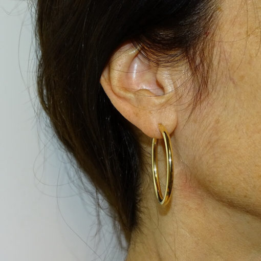 Aros oro lisos 3x35.00 -3.10gr de oro de 18k - Imagen 2