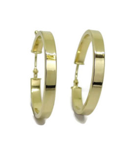 Aros lisos tubo cuadrado oro 3x24.00-2.05gr de oro de 18k