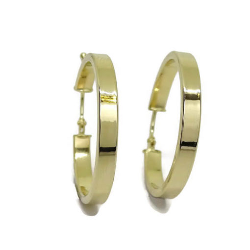 Aros lisos tubo cuadrado oro 3x24.00-2.05gr de oro de 18k