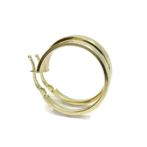 Aros lisos tubo cuadrado oro 3x24.00-2.05gr de oro de 18k - Imagen 4