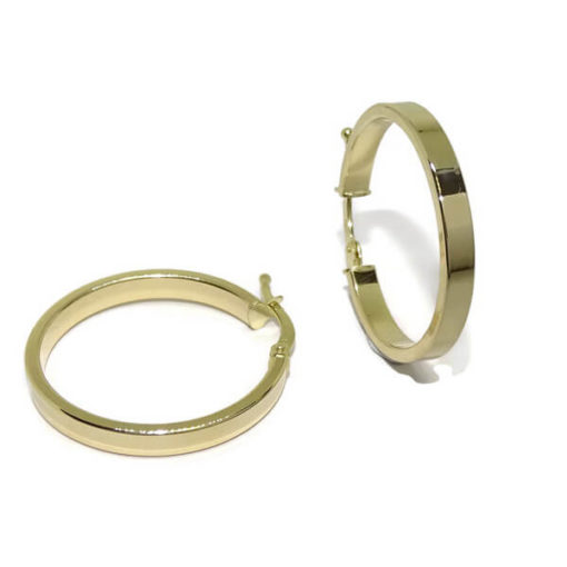 Aros lisos tubo cuadrado oro 3x24.00-2.05gr de oro de 18k - Imagen 5