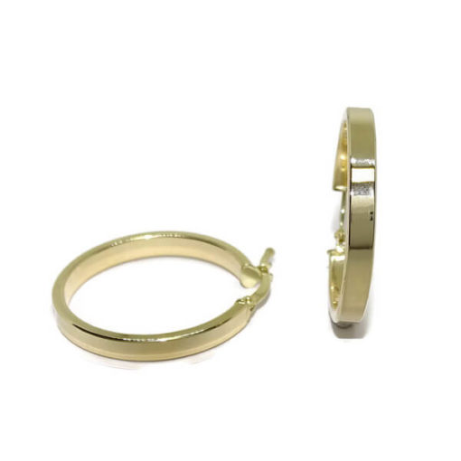 Aros lisos tubo cuadrado oro 3x24.00-2.05gr de oro de 18k - Imagen 7
