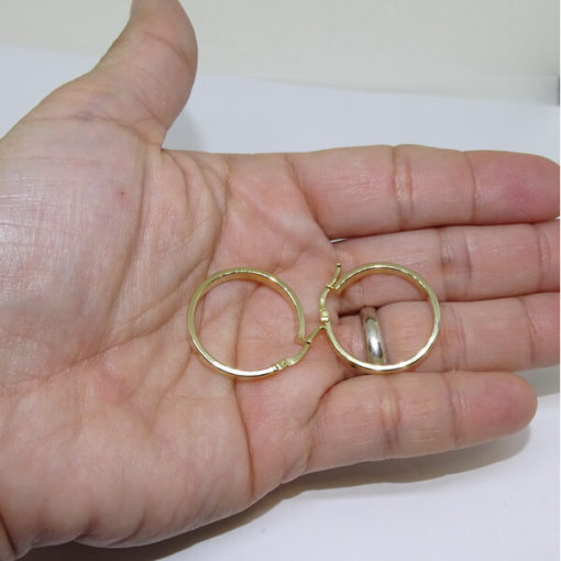 Aros lisos tubo cuadrado oro 3x24.00-2.05gr de oro de 18k - Imagen 6