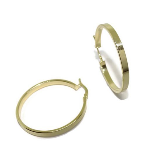 Aros oro tubo cuadrado 3x33- 2.85gr de oro de 18k - Imagen 3