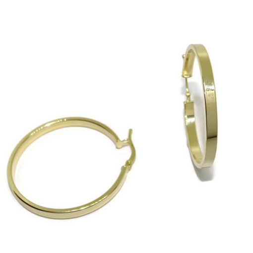 Aros oro tubo cuadrado 3x33- 2.85gr de oro de 18k - Imagen 7