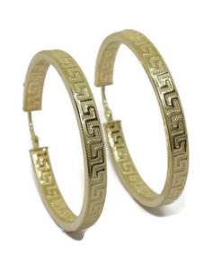 Aros oro grandes con greca 4x34.00-2.80gr de oro de 18k