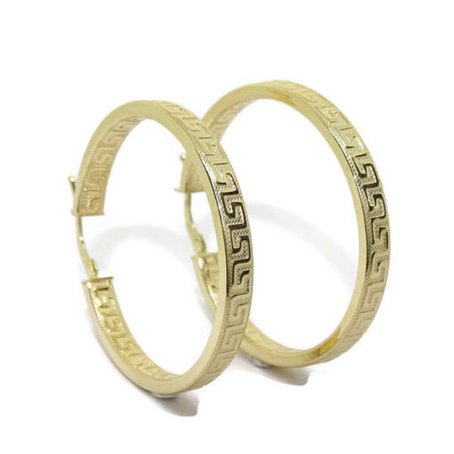 Aros oro grandes con greca 4x34.00-2.80gr de oro de 18k - Imagen 3