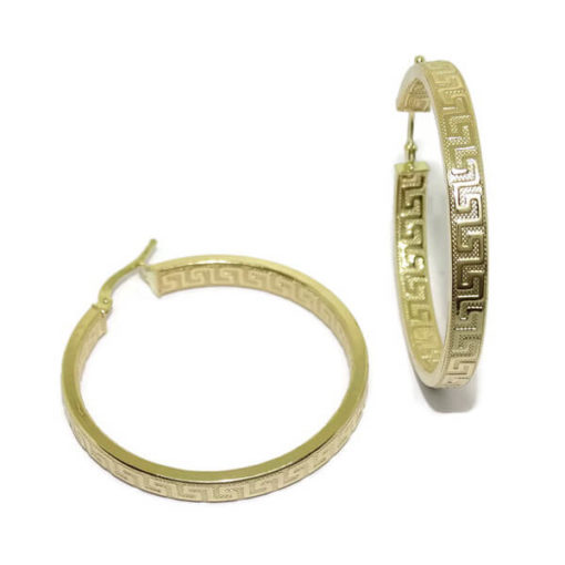 Aros oro grandes con greca 4x34.00-2.80gr de oro de 18k - Imagen 4