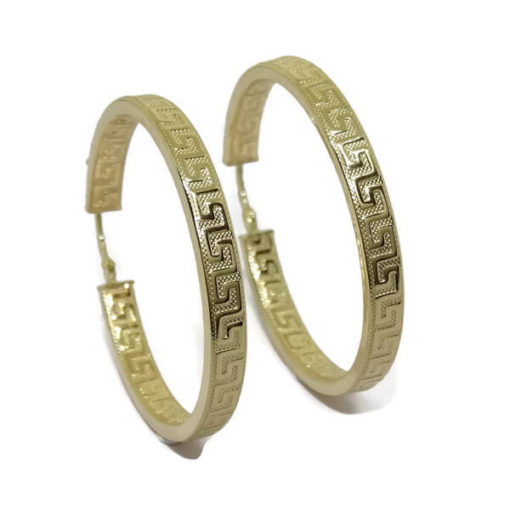 Aros oro grandes con greca 4x34.00-2.80gr de oro de 18k
