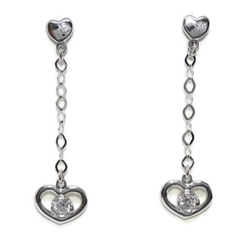 Pendientes corazón largos
