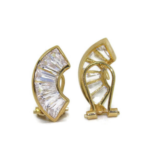 Pendientes circonitas baguette oro - Imagen 3