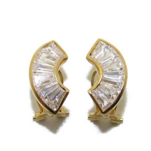 Pendientes circonitas baguette oro - Imagen 4