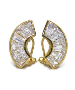 Pendientes circonitas baguette oro