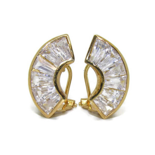 Pendientes circonitas baguette oro