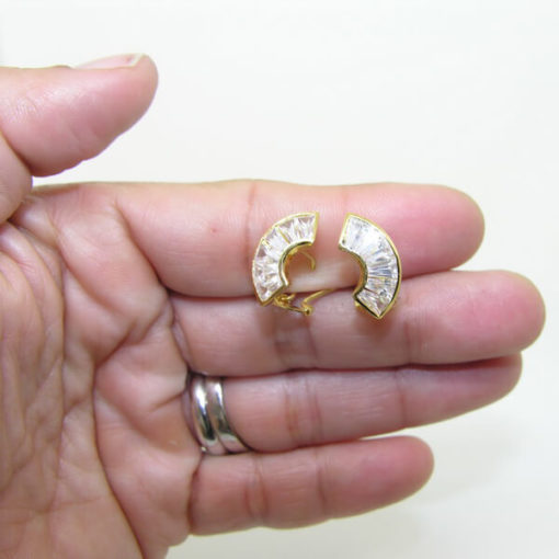 Pendientes circonitas baguette oro - Imagen 2